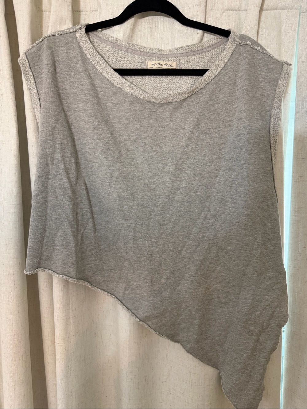 We The Free Asymmetrical Grey Tank Top